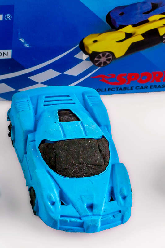 Doms sports car eraser coloured and sented eraser 12 in a Box