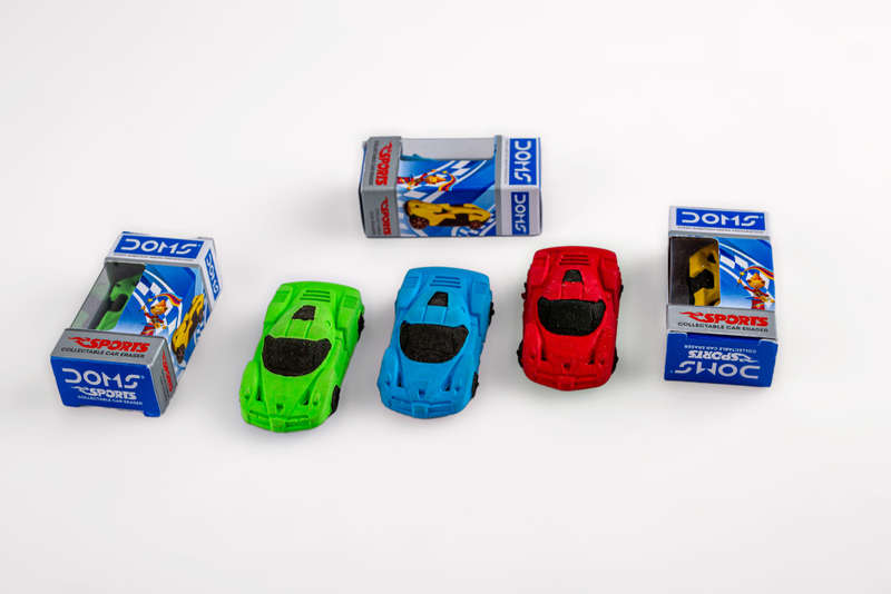 Doms sports car eraser coloured and sented eraser 12 in a Box
