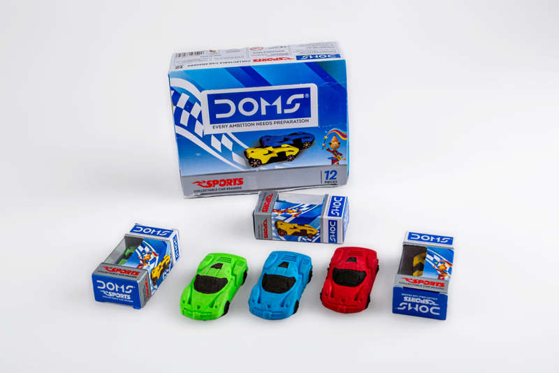 Doms sports car eraser coloured and sented eraser 12 in a Box