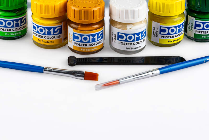 DOMS 12 Shades Poster Colours | Rich & Vibrant Colors with free Paint Brush