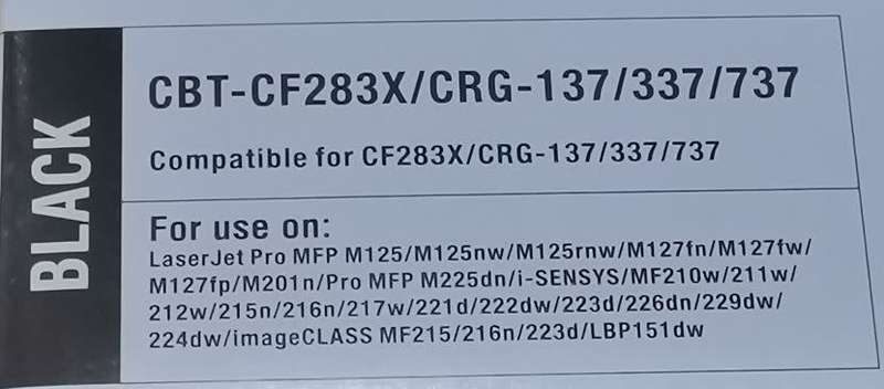 CBT-CF283X/ CRG-137/337/737 Generic Toner - NEW - Price per toner