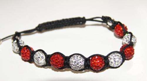 ****RHINESTONE BRACELET****RED AND SILVER