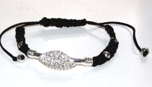 DIAMOND STUDDED EYE WITH BLACK COTTON BRACELET (FREE DELIVERY)