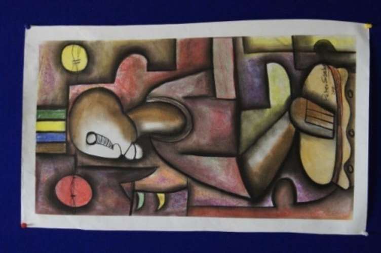 PETER SIBEKO PASTELS "DRUMMER"