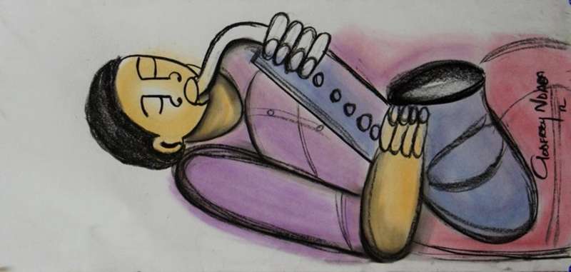 GODFREY NDABA PASTELS "MUSIC MAN "