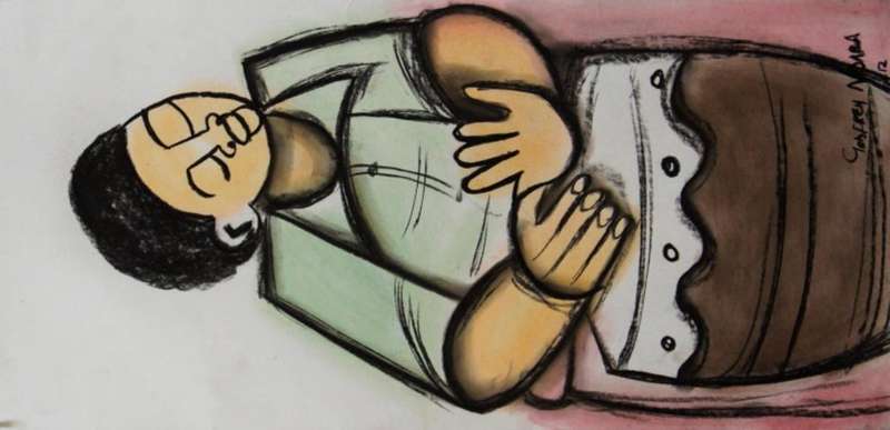 GODFREY NDABA PASTELS " THE DRUMMER "