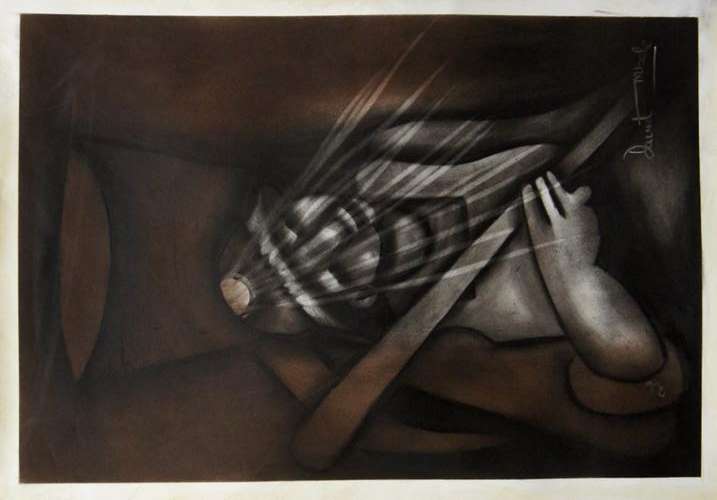 DAVID MBELE  "MINER WITH HEADLIGHT"