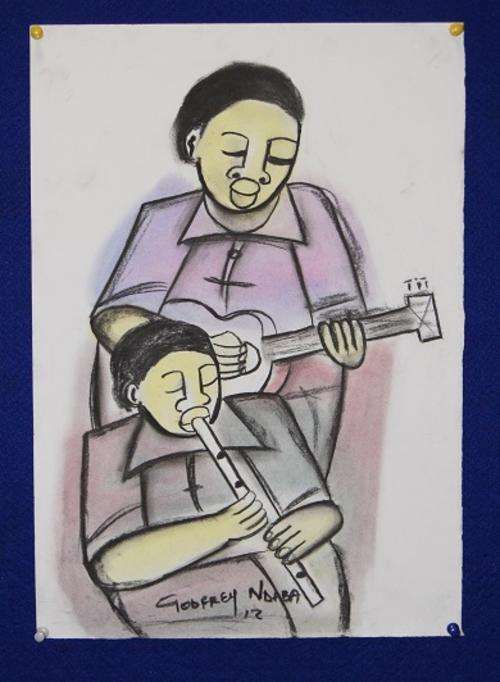 GODFREY NDABA PASTELS "MUSICIANS"