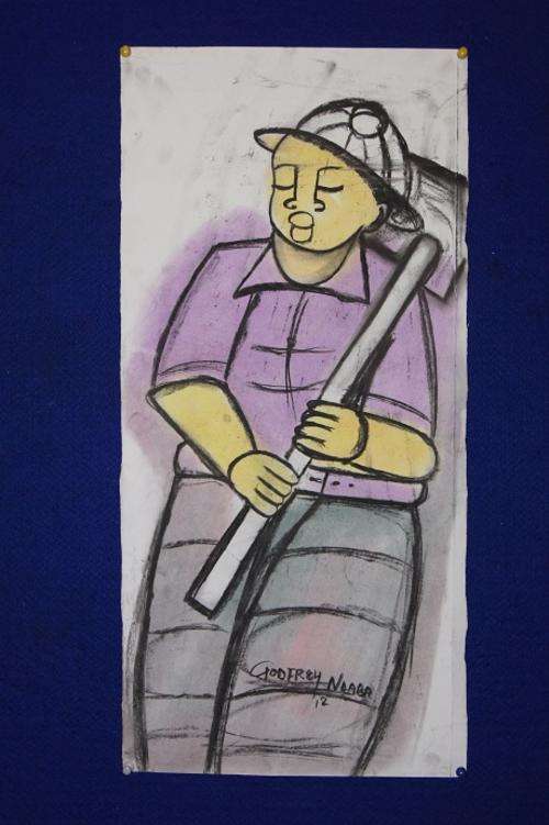 GODFREY NDABA PASTELS "THE WORKER"