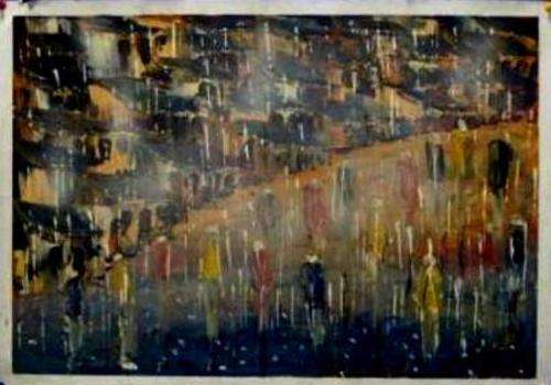 SOLOMON SEKHAOLO AFRICAN ARTWORK OIL ON PAPER