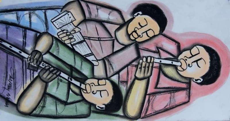 GODFREY NDABA PASTELS  "MY BAND"