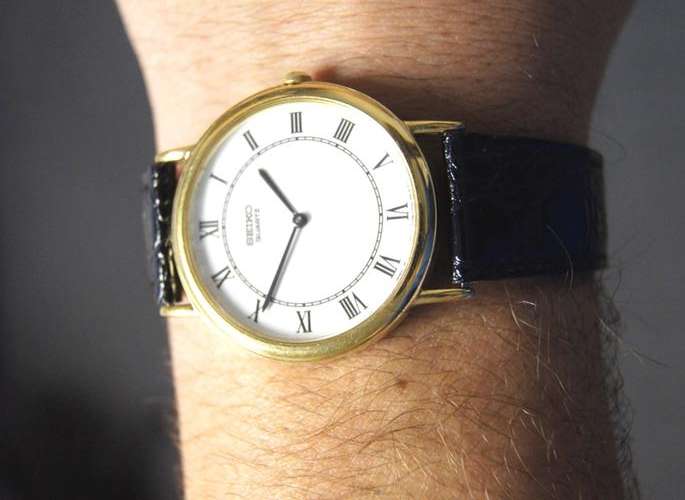 SEIKO GENTS QUARTZ WATCH, ROMAN NUMERIALS