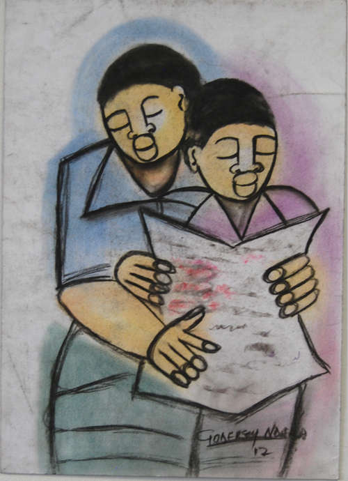 GODFREY NDABA "COUPLE" **ORIGINAL SOUTH AFRICAN ART**