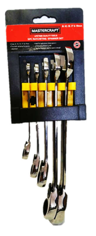 MASTERCRAFT 5PC RATCHETING SPANNER SET