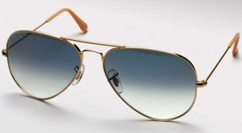 RAY BAN POLARIZED AVIATORS GOLD AND BLUE **ORIGINAL** R1 AUCTION