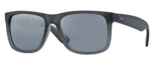 Ray Ban "JUSTIN" Sunglasses in Matte Black and Mirror Lens **R1 AUCTION**
