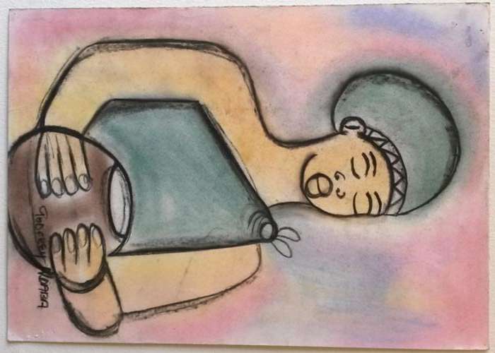 GODFREY NDABA CHALK **ORIGINAL SOUTH AFRICAN ART**