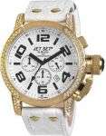 JET SET LADIES WHITE STRAP WITH CRYSTALS WATCH