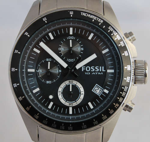 FOSSIL DECKER SILVER STAINLESS STEEL WATCH