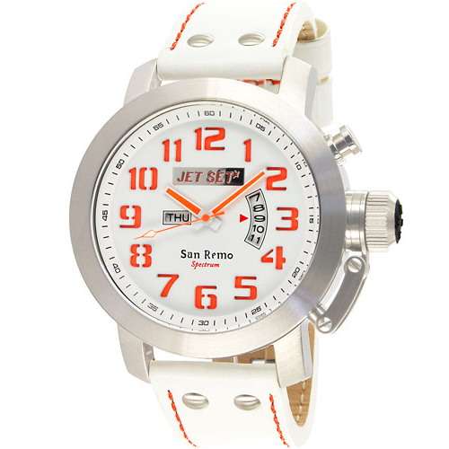 JET SET SAN REMO FADED RED MARKERS AND WHITE DIAL