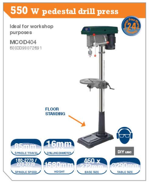 FRAGRAM 550W PEDESTAL DRILL PRESS
