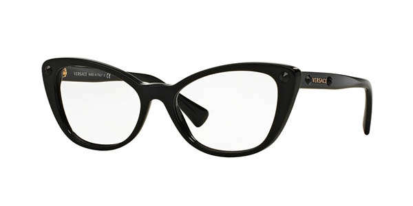 VERSACE GLOSS BLACK WITH BLACK RHINESTONE
