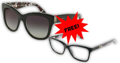 DOLCE & GABBANA OVERSIZED SUNGLASSES + ***FREE*** DOLCE & GABBANA CLEAR SPECS