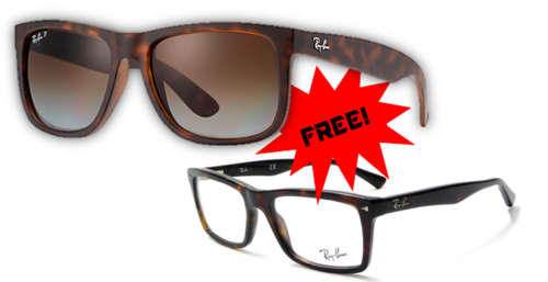 RAY-BAN "JUSTIN" SUNGLASSES + ***FREE*** RAY-BAN CLEAR SPECS