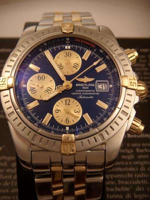 Breitling Chronomat Evolution 18k Gold Steel  DEMO CONDITION  1/3 rd OF NEW PRICE