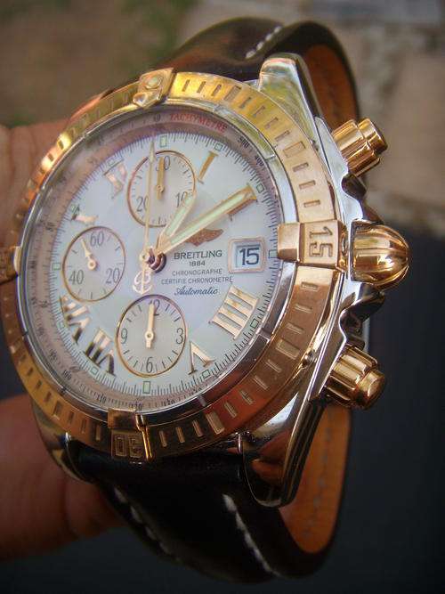Breitling Chronomat Evolution  SOLID 18K INSERTS #  IMMAC #    WITH   BOX NO RESERVES