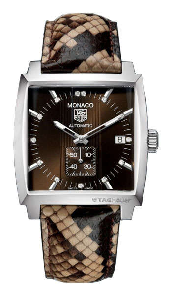 Tag Heuer Monaco DIAMONDS SNAKE SKIN  DEMO Automatic Mens Wristwatch     @@ NO RESERVES@@
