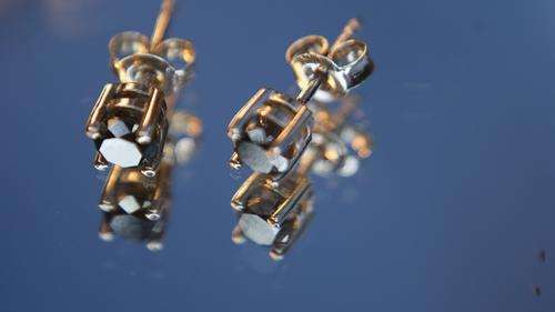 BLACK DIAMOND STUD EARRINGS #NO RESERVES#