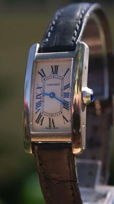 CARTIER 18K WHITE GOLD LADIES TANK AMERICAINE        NO RESERVES