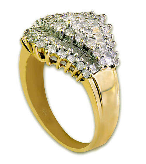 NEW GORGEOUS YELLOW SOLID 18K GOLD 66 DIAMOND RING #NO RESERVES# LIQUIDATION
