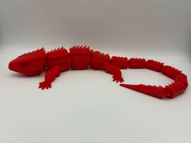 Articulated Red-eyed crocodile skink - 3d Printed 38cm (Red)