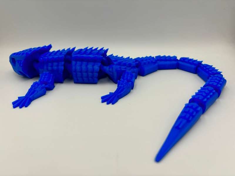 Articulated Red-eyed crocodile skink - 3d Printed 38cm (Blue)