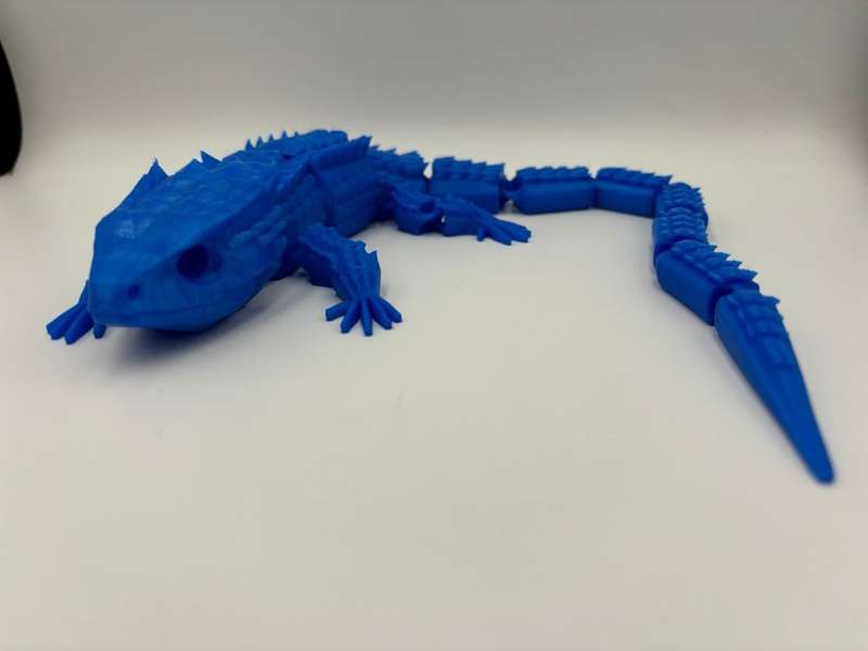 Articulated Red-eyed crocodile skink - 3d Printed 38cm (Blue)