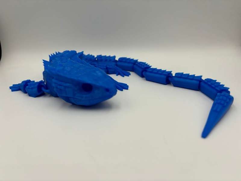 Articulated Red-eyed crocodile skink - 3d Printed 38cm (Blue)