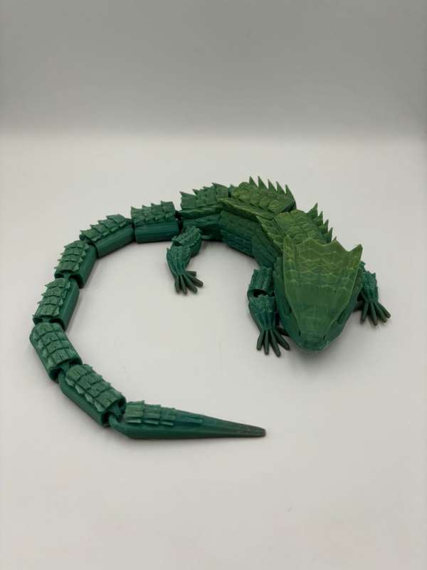 Articulated Red-eyed crocodile skink - 3d Printed 38cm (Green)