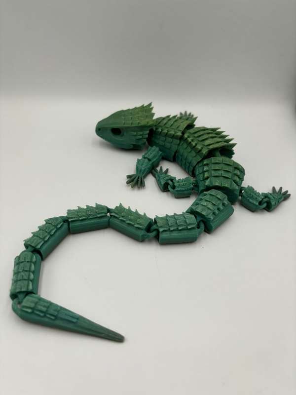Articulated Red-eyed crocodile skink - 3d Printed 38cm (Green)