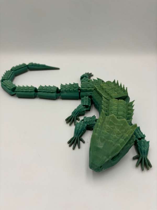 Articulated Red-eyed crocodile skink - 3d Printed 38cm (Green)