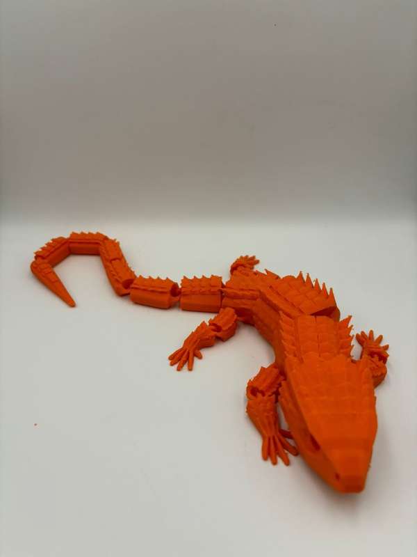 Articulated Red-eyed crocodile skink - 3d Printed 38cm (Orange)