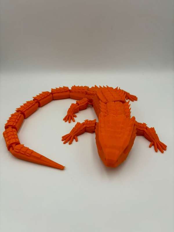 Articulated Red-eyed crocodile skink - 3d Printed 38cm (Orange)