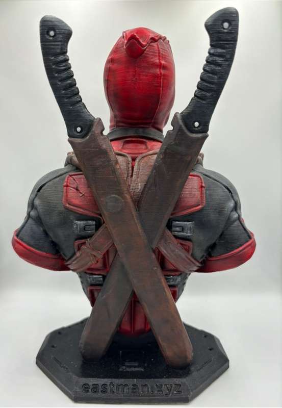 FAN ART - DeadPool Bust - 3d Printed & Hand Painted - 27cm High