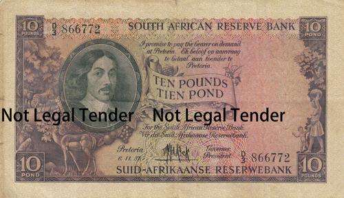 10 Pounds Note - MH de Kock - 1957