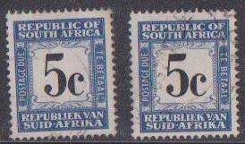 SA Postage Due 1962 - 5c x 2 Singles