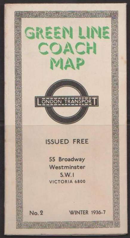 London Transport - Green Line Coach Map Winter 1936/37