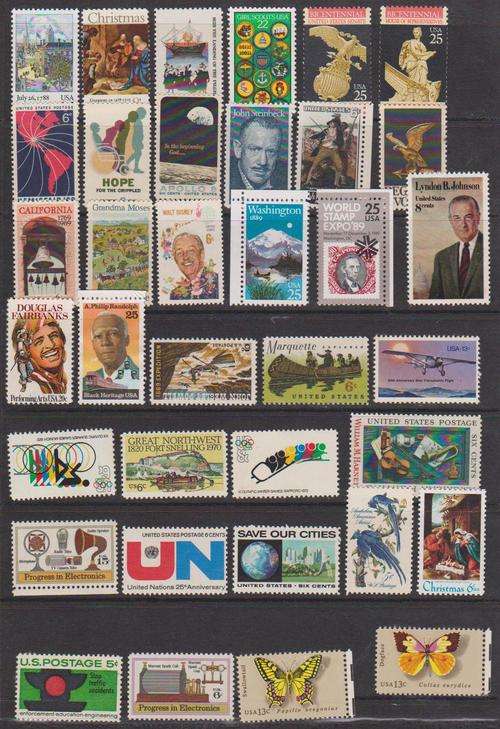 USA x 36 Different Stamps