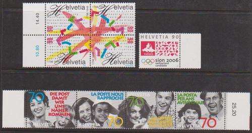 Switzerland 1997/98 - Strip Of 4, Block Of 4 & 1 Single - 2013 CV R175.00+