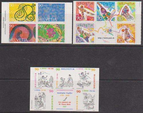 Switzerland 1996,1998,1999 = 3 Complete Booklet Panes - 2013 CV R270.00+